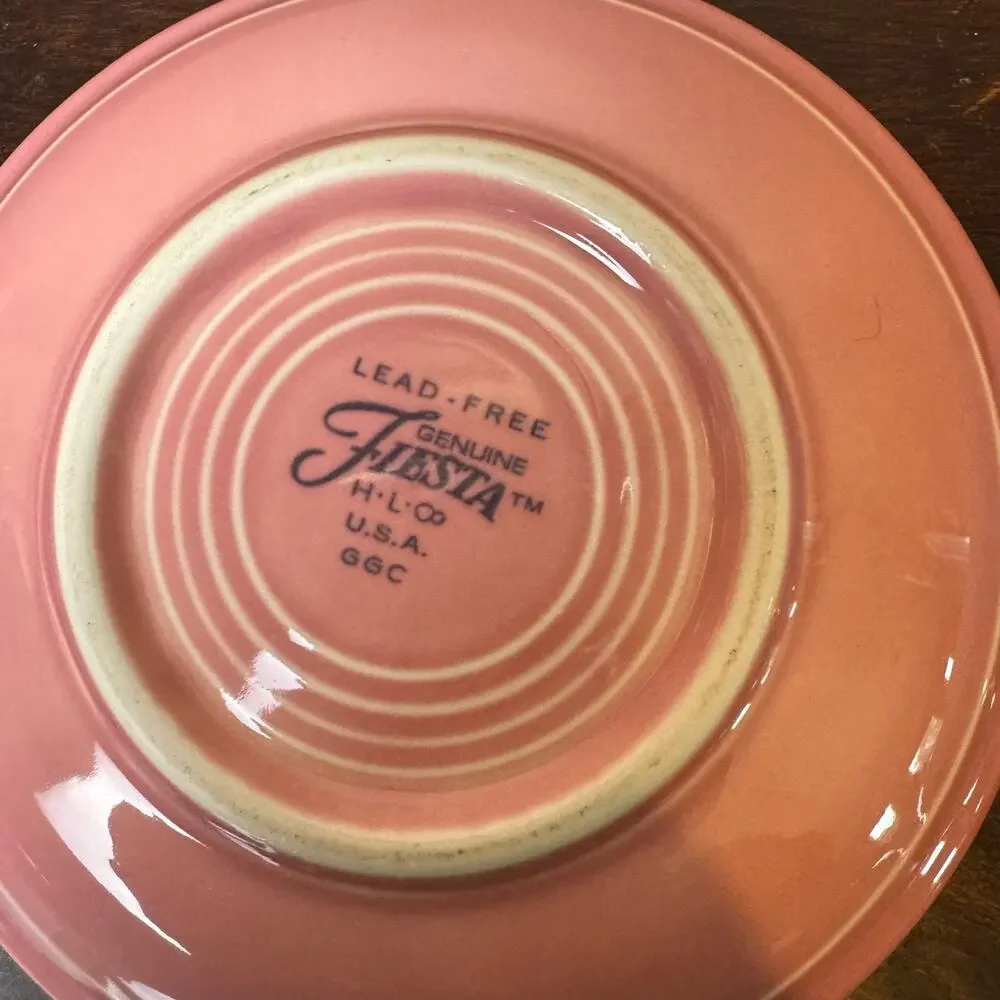Fiesta Fiestaware Set of 6 Original Vintage Post 1986 Saucers Light Green Rose‎